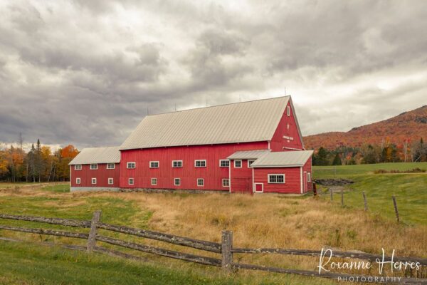 Red Barn with Fall Foliage
