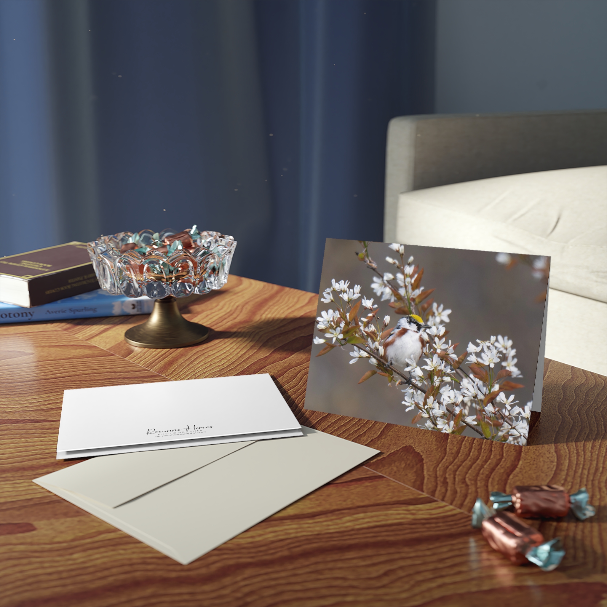 Photo Card Blossoms & Bird — Greeting Cards (8/16/24 Pack) - Image 4